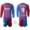 Maglia da Calcio a Maniche Lunghe Barcellona Memphis Depay 9 Casa 2021-22 per Bambino